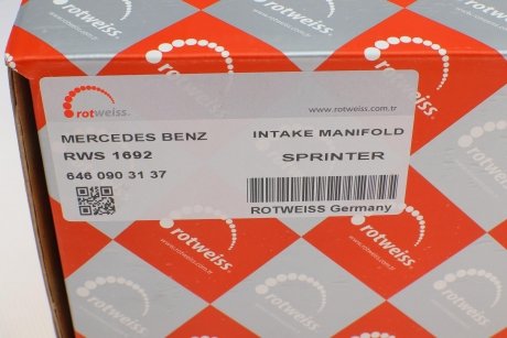 Купить Коллектор впускной MB Sprinter 2.2CDI OM646 (аллюминий) HD Mercedes W906 ROTWEISS rws1692 (фото1) подбор по VIN коду, цена 3789 грн.