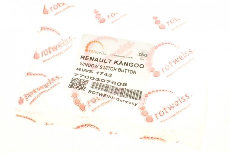 Кнопка стеклоподъемника Renault Kangoo 97- Renault Kangoo ROTWEISS rws1743