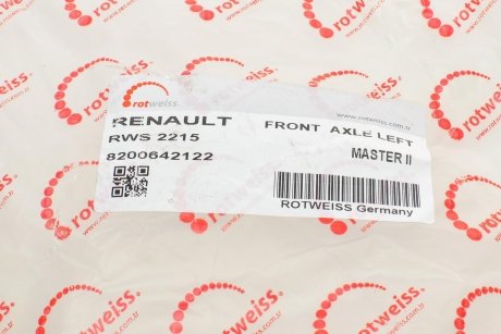 Кулак поворотний (цапфа) Renault Master 98-06 (d=22mm) (L) ROTWEISS rws2215