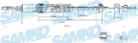 Трос зчеплення Fiat Scudo, Citroen Jumpy, Peugeot Expert SAMKO c0242C