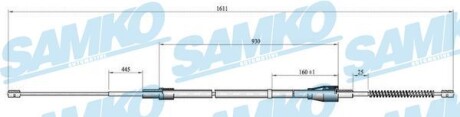 Трос зчеплення Skoda Fabia, Volkswagen Polo, Seat Ibiza, Cordoba SAMKO c0809B