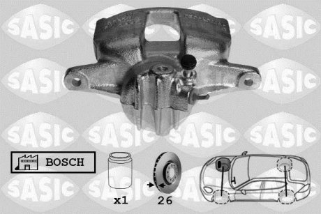 Суппорт передний R 26mm (тип Bosch) Kangoo/Berlingo/Partner Citroen C3, Xsara, Berlingo, Peugeot 307, Partner, Citroen C4, Peugeot 207 SASIC 6500009