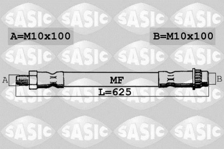 Купить Шланг тормозной задний Renault Master SASIC 6604023 (фото1) подбор по VIN коду, цена 660 грн.