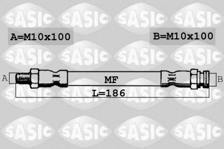 Купить Шланг тормозной задний Alfa Romeo 33, Fiat Tipo, Lancia Delta, Fiat Punto, Alfa Romeo 145, 146, Fiat Ducato SASIC sbh6311 (фото1) подбор по VIN коду, цена 266 грн.