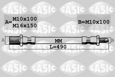 Купить Шланг тормозной передний SASIC sbh6347 (фото1) подбор по VIN коду, цена 368 грн.