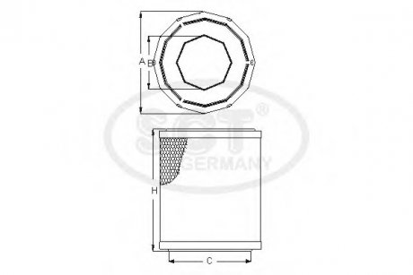 Фільтр повітряний CITROEN Jumper III (Relay III) 2.2 HDi (06-) (SB 2274) SCT SCT / Mannol sb2274