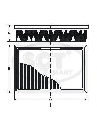 Фільтр повітряний Toyota Camry 2,0-2,5L 16- (SB 2287) SCT SCT / Mannol sb2287