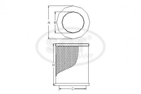 Фільтр повітряний NISSAN Pick Up / Navara (720, D21, D22) 2.5 Di (02-05) (SB 2359) SCT SCT / Mannol sb2359