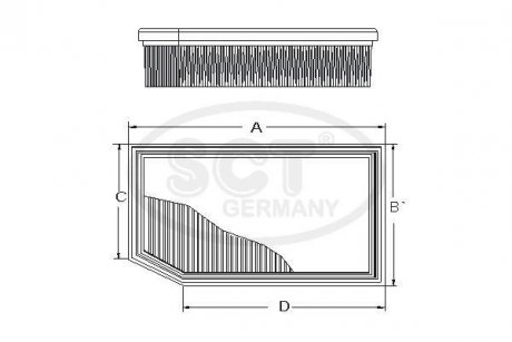 Фільтр повітряний RENAULT Duster 1.6 SCe 115 (16-) (SB 2386) SCT SCT / Mannol sb2386