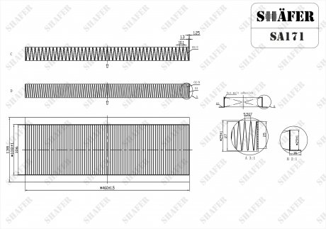 Фільтр салонний Mini (R50/52/53/56/R57/58/59), Clubman (R55) SHAFER sa171