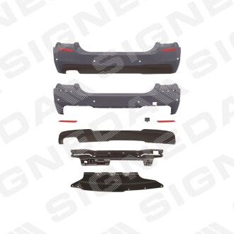 Бампер задний BMW 5 (F10/F11), 10 - 16 BMW F10, F11 Signeda pbm04066set