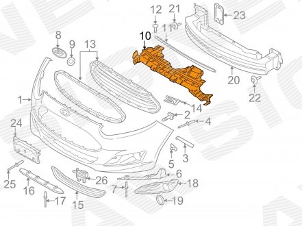 Дефлектор радіатора FORD FIESTA, 13 - 17 Signeda pfd30007ca