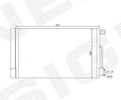 Радіатор кондиціонера FIAT GRANDE PUNTO, 05 - 12 Fiat Punto, Grande Punto, Citroen Nemo, Peugeot Bipper, Alfa Romeo Giulietta, Opel Corsa Signeda rc94973