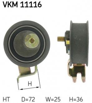 Купити Натяжний ролик, ремінь ГРМ Audi A4, A3, A6, Skoda Octavia, Volkswagen Golf, Sharan, Audi TT, Seat Toledo, Volkswagen Bora, Seat Leon, Ibiza SKF vkm 11116 (фото1) підбір по VIN коду, ціна 1536 грн.