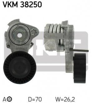 Купити Натягувач ременя BMW 1/3/5/X1/X3/X5 "2,5/3,0L "05-15 BMW E91, E63, E64, E90, E81, E60, E61, E65, E66, X3, E92, E93 SKF vkm 38250 (фото1) підбір по VIN коду, ціна 2140 грн.