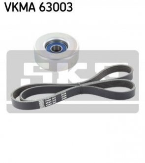 Купити Комплект поліклиновий (ремінь+ролики) Honda Jazz SKF vkma 63003 (фото1) підбір по VIN коду, ціна 1139 грн.
