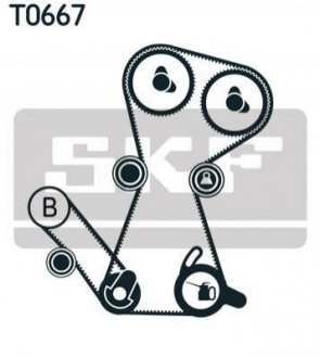 Ремені ГРМ + ролики натягу SKF vkma 95649