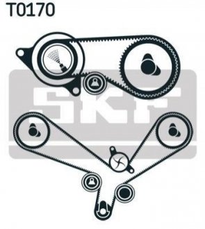 Роликовий модуль натягувача ременя (ролик, ремінь, помпа) Audi A8, A6, A4, Volkswagen Passat, Audi Allroad, Skoda Superb SKF vkmc 01952-1