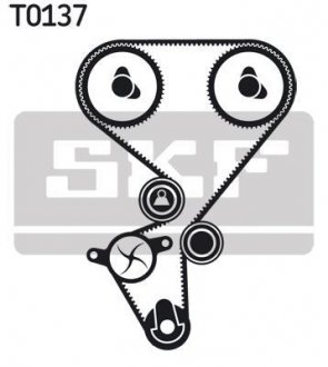 Купити Комплект (ремінь+ролик+помпа) SKF vkmc 03130 (фото1) підбір по VIN коду, ціна 8249 грн.