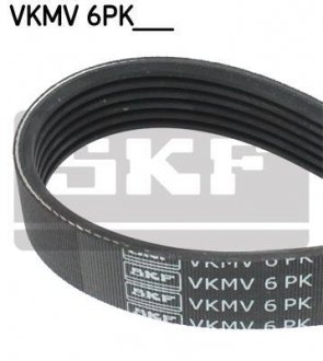 Купити Ремінь 6PK1205 Peugeot 508, Citroen C5, Land Rover Range Rover, Citroen Xsara, Peugeot 206, 406, 607, 407, Citroen C6, Berlingo, Peugeot Partner SKF vkmv 6pk1205 (фото1) підбір по VIN коду, ціна 494 грн.