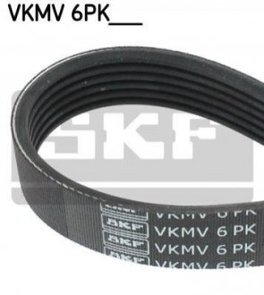 Ремінь Ford C-Max, Fiesta, Escort, S-Max, Galaxy, Mondeo, Focus, Connect, Transit, Kuga SKF vkmv 6pk1555