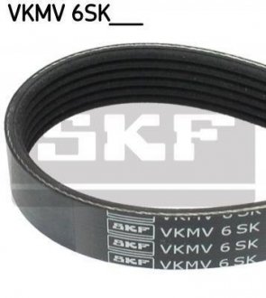 Купити Ремінь П-кліновий 6EPK873 (Elastic) CITROEN Jumper 2.2HDI Peugeot Boxer, Ford Transit, Citroen Jumper, Fiat Ducato SKF vkmv 6sk873 (фото1) підбір по VIN коду, ціна 461 грн.