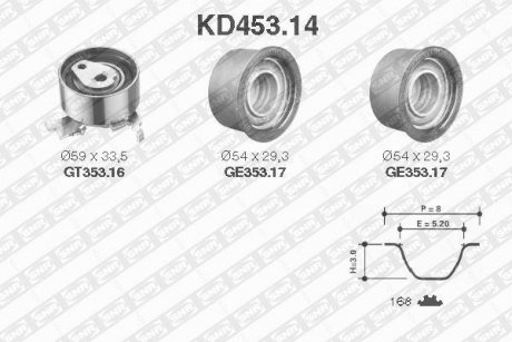 Комплект ременя ГРМ Opel Zafira, Astra SNR NTN kd453.14