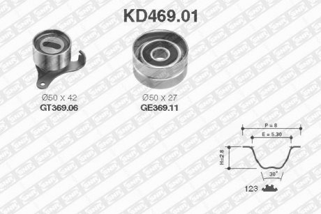 Роликовый модуль натяжителя ремня (ролик, ремень) Toyota Corolla SNR NTN kd469.01