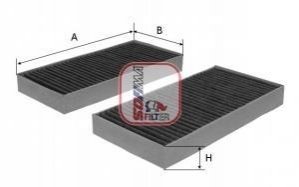 Фільтр салону BMW X3 (F25)/X4 (F26) 10-18 (вугільний) (к-кт 2 шт.) SOFIMA s 4241 CA