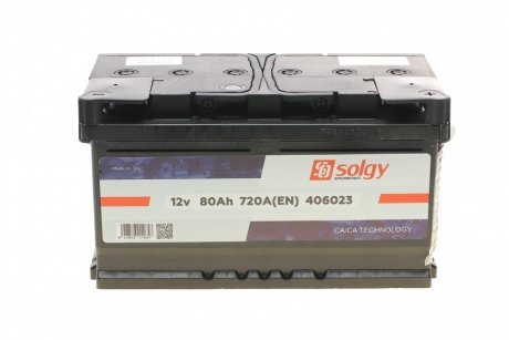 Аккумуляторная батарея 80Ah/720A (315x175x175/+R) Ford Mondeo, Kuga, Galaxy, S-Max, Focus, Transit, B-Max Solgy 406023