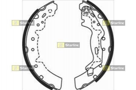 Купити Гальмівні колодки барабанні Toyota Carina, Corolla STARLINE bc 07670 (фото1) підбір по VIN коду, ціна 725 грн.