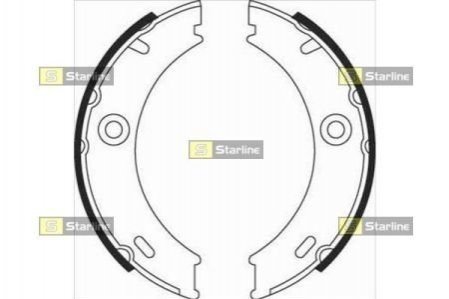 Купити Гальмівні колодки барабанні Mercedes W903, Volkswagen LT, Mercedes W904 STARLINE bc 07970 (фото1) підбір по VIN коду, ціна 797 грн.