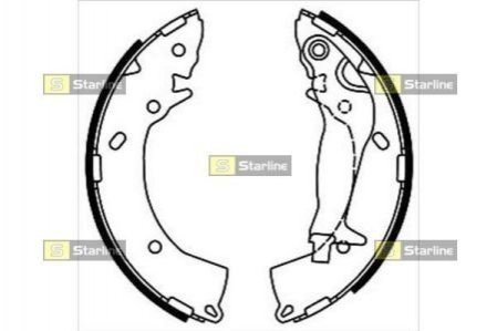 Гальмівні колодки барабанні Hyundai I10, KIA Rio, Hyundai I20, Accent STARLINE bc 08670