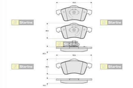 Купить Тормозные колодки дисковые Volkswagen Transporter STARLINE bd s076 (фото1) подбор по VIN коду, цена 781 грн.