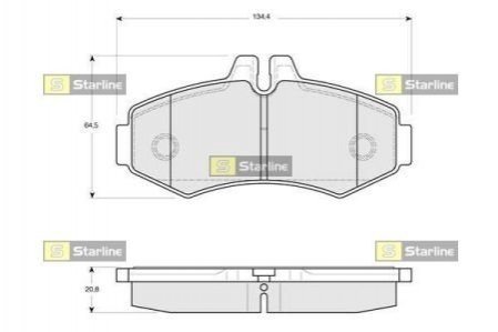 Купити Гальмівні колодки дискові Mercedes Vito, V-Class STARLINE bd s086 (фото1) підбір по VIN коду, ціна 862 грн.