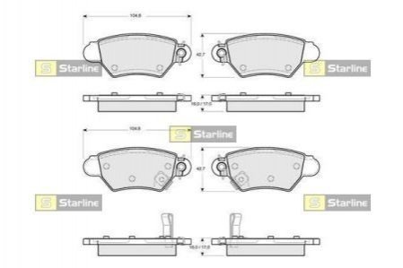 Купить Тормозные колодки дисковые Opel Astra, Zafira STARLINE bd s098 (фото1) подбор по VIN коду, цена 594 грн.