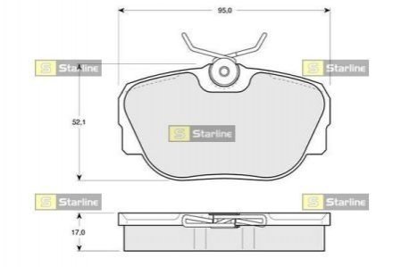 Гальмівні колодки дискові STARLINE bd s102