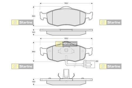 Купити Гальмівні колодки дискові Ford Scorpio, Mondeo STARLINE bd s105 (фото1) підбір по VIN коду, ціна 1011 грн.