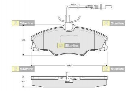 Тормозные колодки дисковые Peugeot 406 STARLINE bd s128