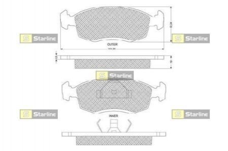 Купить Тормозные колодки дисковые Ford Escort, Sierra, Scorpio, Orion STARLINE bd s140 (фото1) подбор по VIN коду, цена 832 грн.