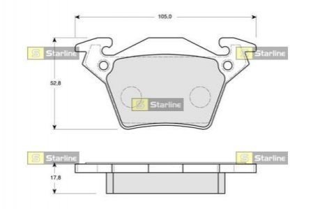 Тормозные колодки дисковые STARLINE bd s165