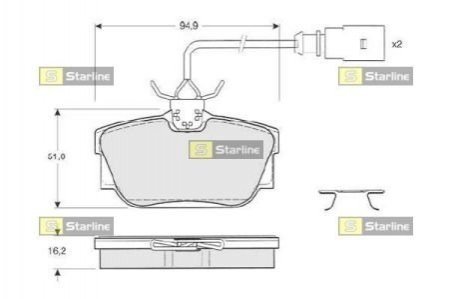 Гальмівні колодки дискові STARLINE bd s207