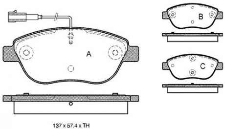 Купить Тормозные колодки дисковые Fiat Doblo, Lancia Musa, Delta, Opel Combo STARLINE bd s324 (фото1) подбор по VIN коду, цена 746 грн.