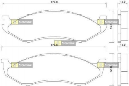 Гальмівні колодки дискові STARLINE bd s347