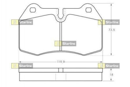 Тормозные колодки дисковые STARLINE bd s351