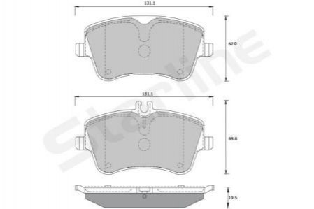 Купить Тормозные колодки дисковые Mercedes S203, W203, CLK-Class STARLINE bd s373 (фото1) подбор по VIN коду, цена 700 грн.