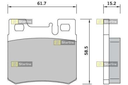 Купить Тормозные колодки дисковые Mercedes W124, S124, C124, C207, C238, A124, A207, A238, W202, W210, S202, CLK-Class STARLINE bd s385 (фото1) подбор по VIN коду, цена 563 грн.