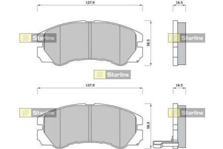 Тормозные колодки дисковые STARLINE bd s387