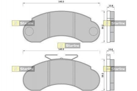 Купить Тормозные колодки дисковые Mercedes G-Class, T1/T2 STARLINE bd s390 (фото1) подбор по VIN коду, цена 864 грн.