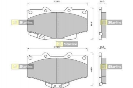 Гальмівні колодки дискові Toyota Land Cruiser, Hilux, 4-Runner STARLINE bd s393